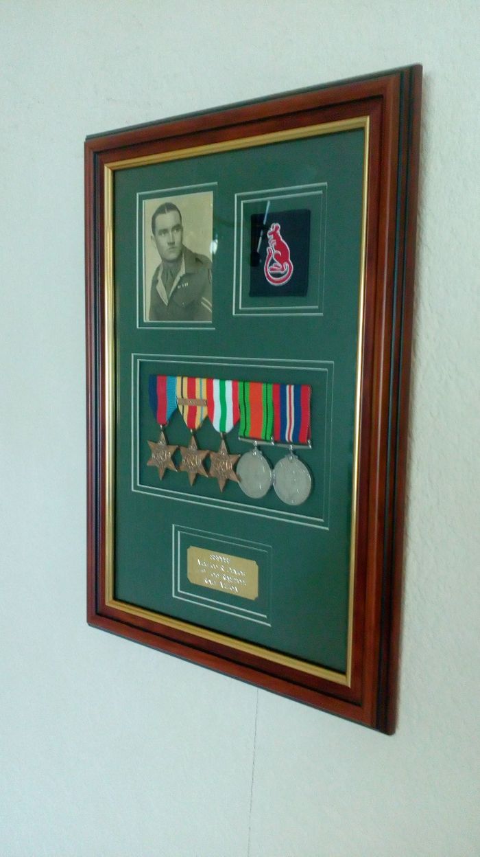 Dear Peter

Thank you so much for mounting my husband's medals for me.

I am absolutely delighted with the result and I know he would be too.

It has pride of place on my wall and  I shall look at it often.

Thanks again for making such a wonderful job.

Best wishes